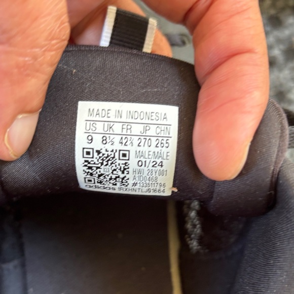 adidas Black Mesh Sneakers with White Stripes - Picture 2 of 4